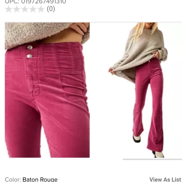 Free People Pants - Free people we the free baton rouge jayde pink corduroy pants size 28 inch